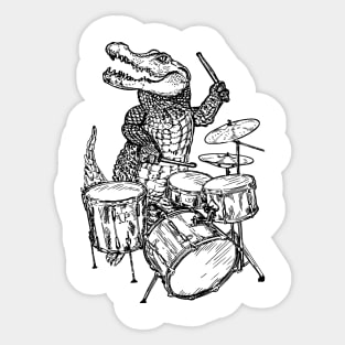 SEEMBO Alligator Playing Drums Drummer Drumming Fun Musician Sticker